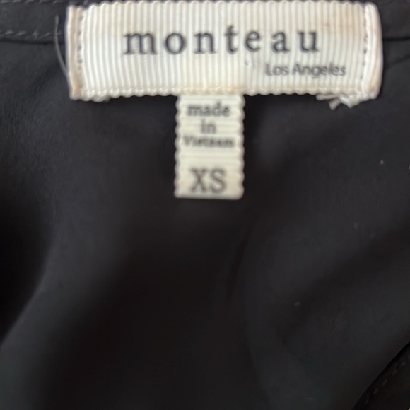 Monteau Black Sleeveless Blouse with open back & fringe Size XS #B39 - Picture 4 of 5